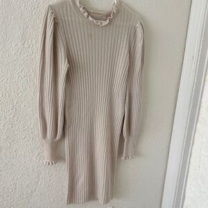 Elie Tahari Cream Ribbed Knit Sweater